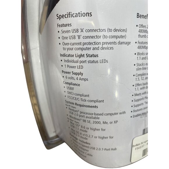 Belkin Hi-Speed USB 2.0 7 port HUB unused in box SKU 9330 - Picture 9 of 12